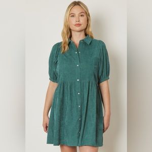 Entro Corduroy Dress in Terracotta